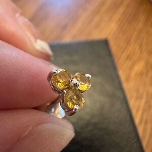 Sterling Silver Genuine Yellow Sapphire Earrings